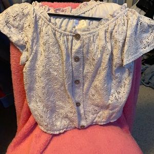 Laced semi cropped tee